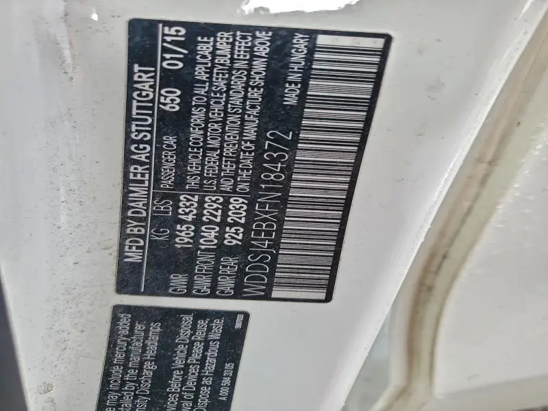 2015 MERCEDES-BENZ CLA 250  