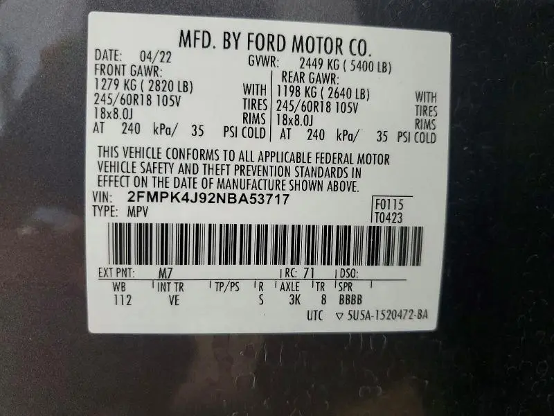 2022 FORD EDGE SEL  