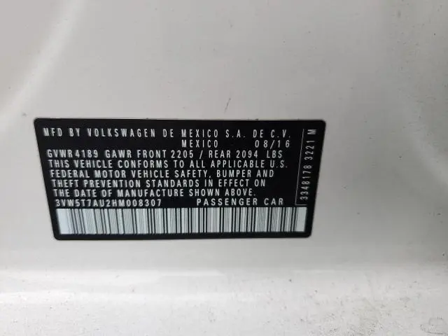 2017 VOLKSWAGEN GTI S  