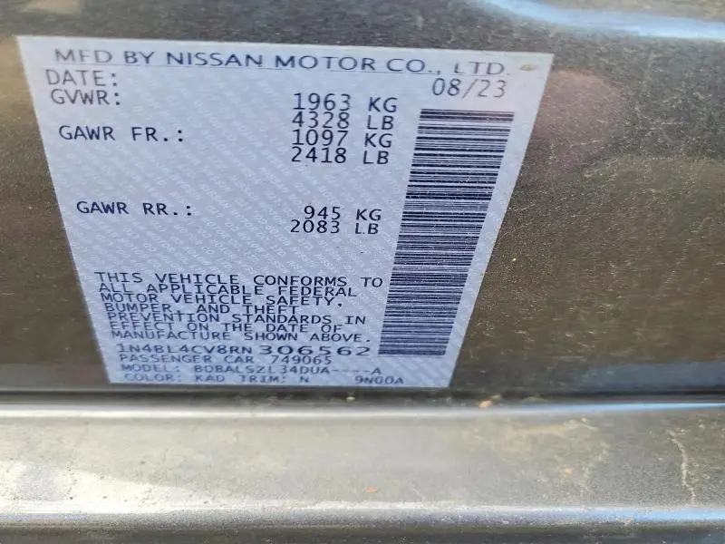 2024 NISSAN ALTIMA 2.5 SR  