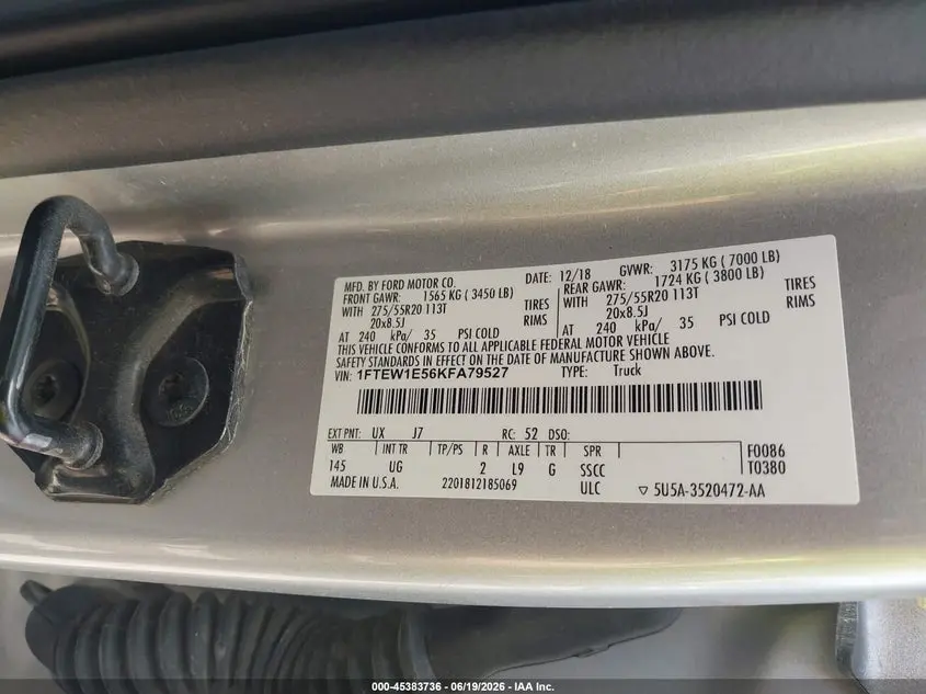 2019 FORD F-150 XLT
