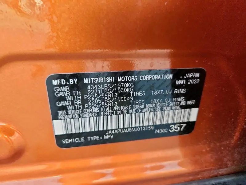 2022 MITSUBISHI OUTLANDER SPORT ES  