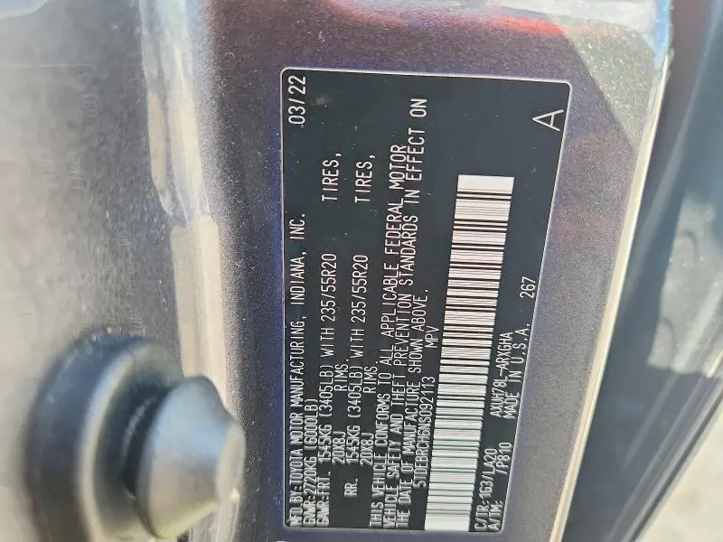 2022 TOYOTA HIGHLANDER HYBRID PLATINUM  