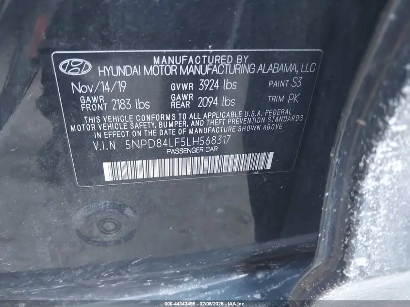 2020 HYUNDAI ELANTRA SEL