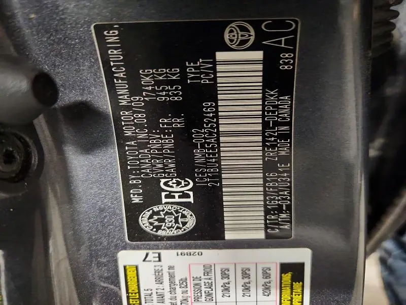 2010 TOYOTA COROLLA BASE  