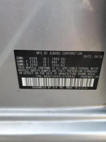 2020 SUBARU IMPREZA PREMIUM  