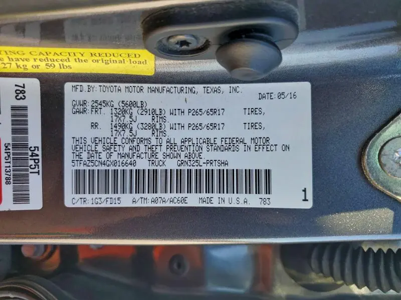 2016 TOYOTA TACOMA DOUBLE CAB  