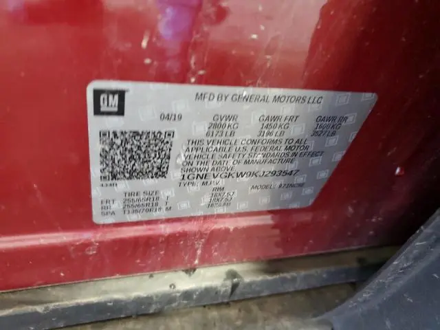 2019 CHEVROLET TRAVERSE LT  