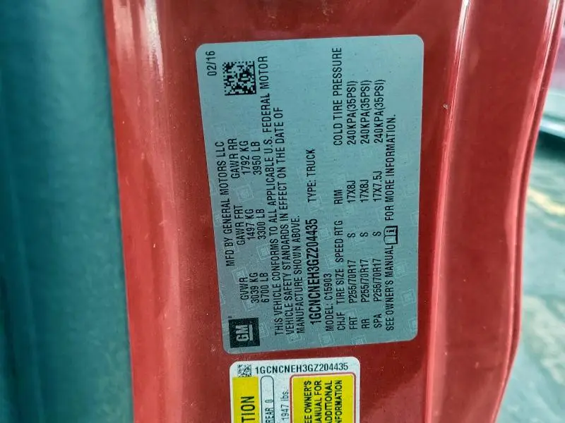 2016 CHEVROLET SILVERADO C1500  