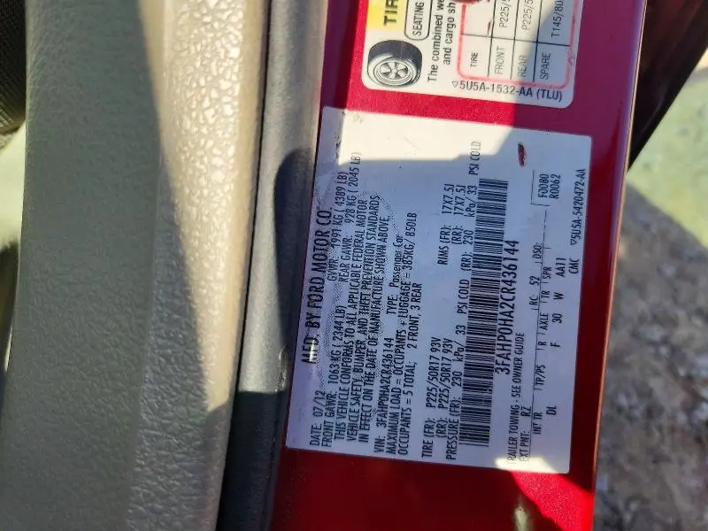 2012 FORD FUSION SE  