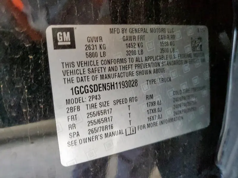 2017 CHEVROLET COLORADO Z71  