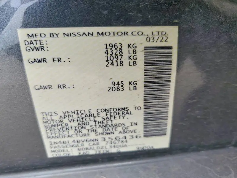 2022 NISSAN ALTIMA   