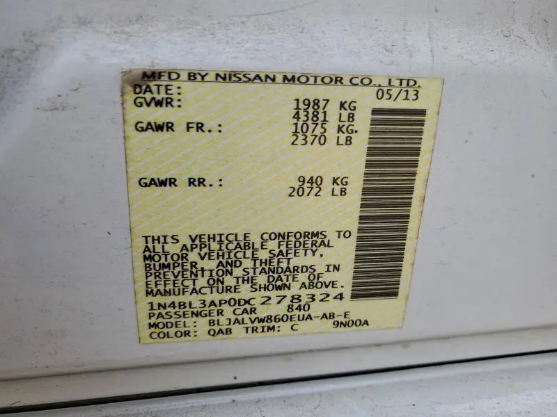 2013 NISSAN ALTIMA 3.5S  