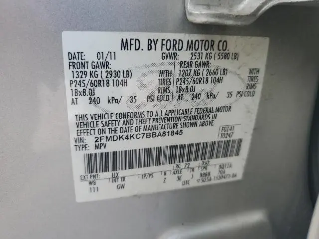 2011 FORD EDGE LIMITED  