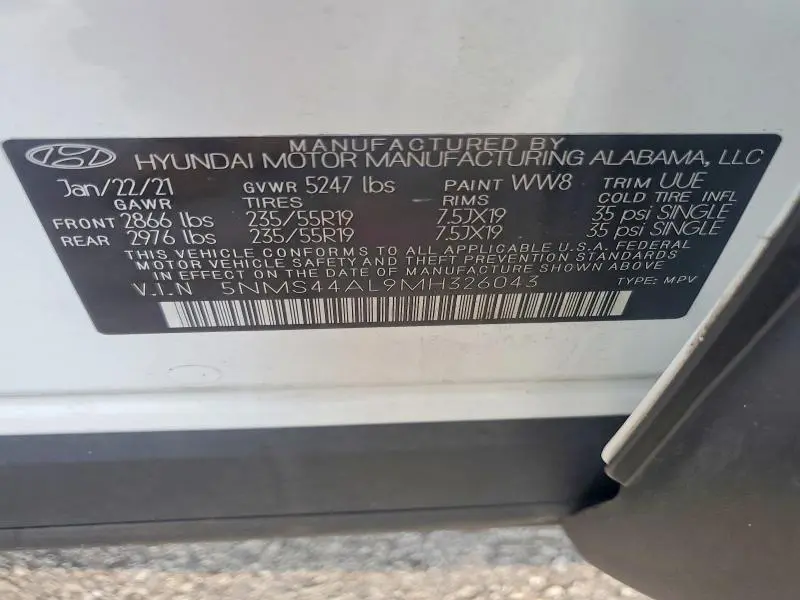 2021 HYUNDAI SANTA FE LIMITED  