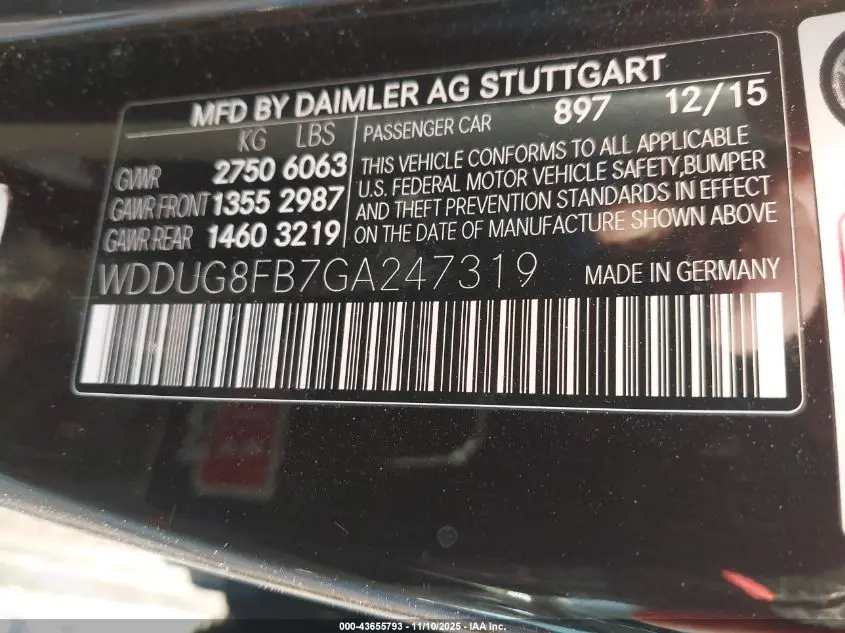 2016 MERCEDES-BENZ S 550 4MATIC