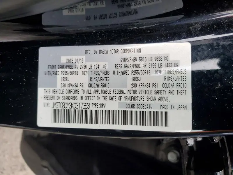 2019 MAZDA CX-9 TOURING  