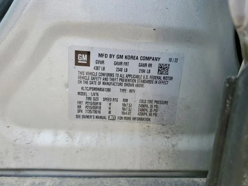 2022 CHEVROLET TRAX 1LT  