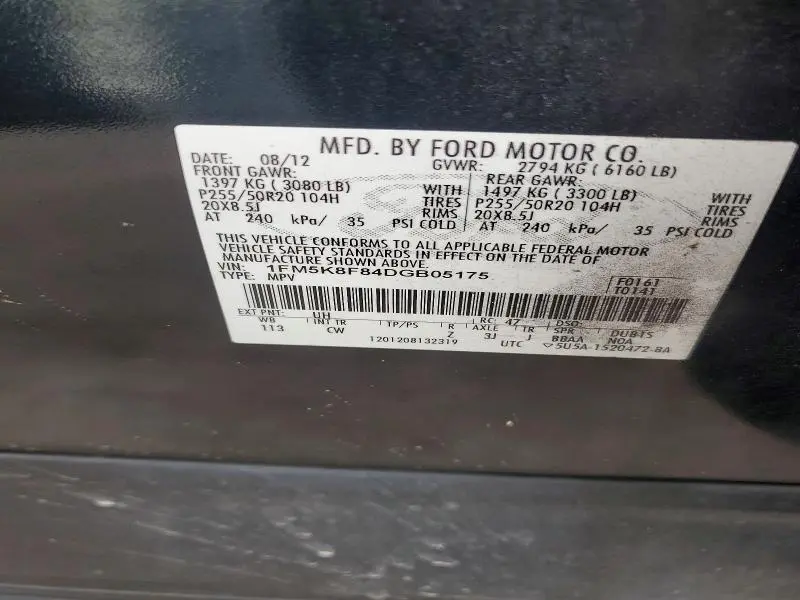 2013 FORD EXPLORER LIMITED  