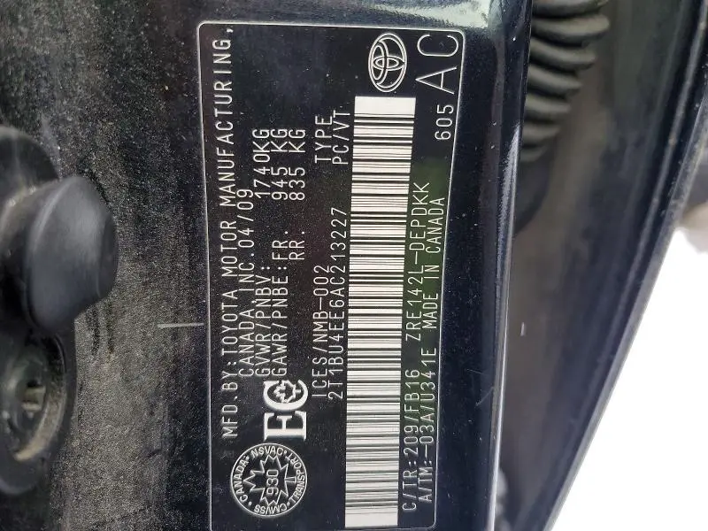 2010 TOYOTA COROLLA BASE  