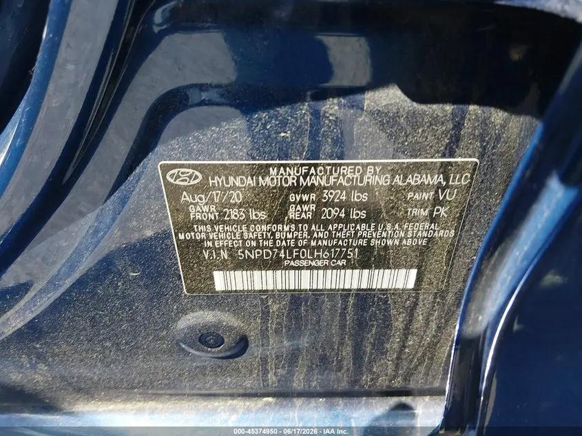 2020 HYUNDAI ELANTRA SE