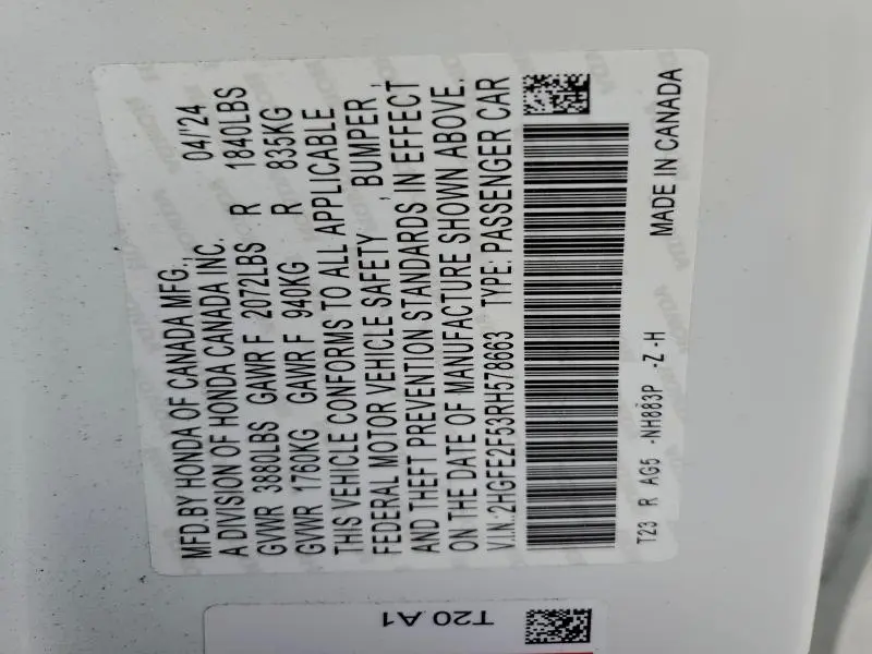 2024 HONDA CIVIC SPORT  