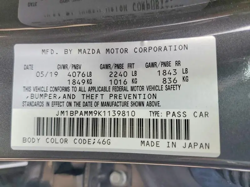 2019 MAZDA 3 PREFERRED  