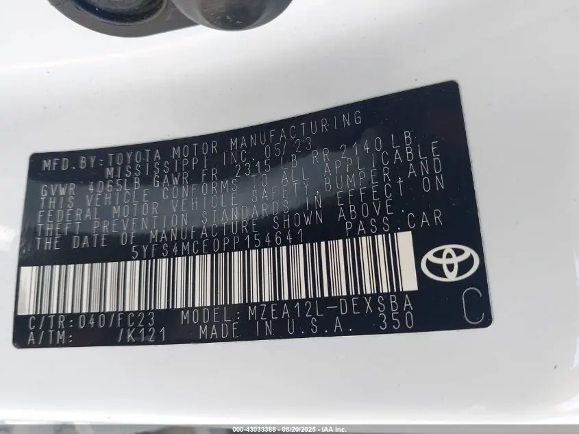 2023 TOYOTA COROLLA SE