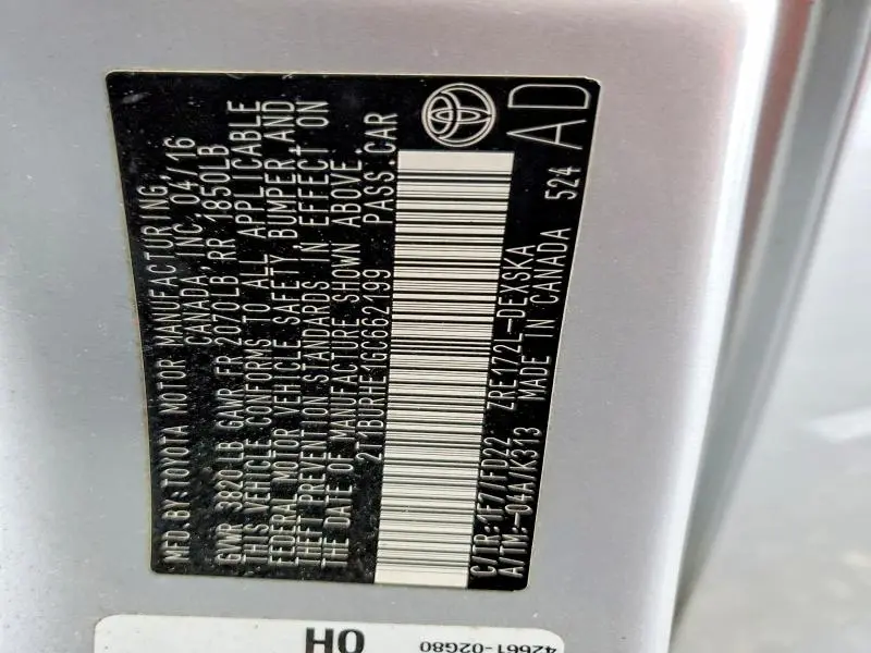 2016 TOYOTA COROLLA S PLUS  