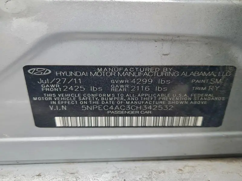 2012 HYUNDAI SONATA SE  