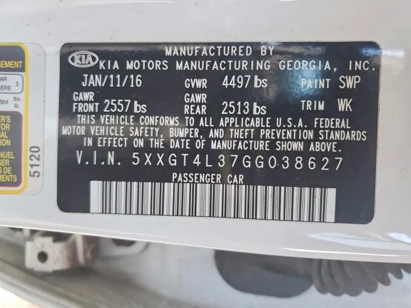 2016 KIA OPTIMA LX  