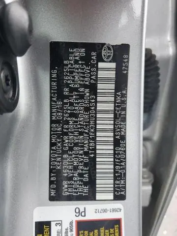 2017 TOYOTA CAMRY LE  