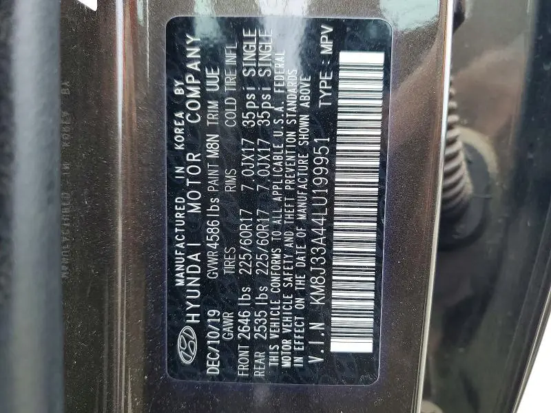 2020 HYUNDAI TUCSON LIMITED  