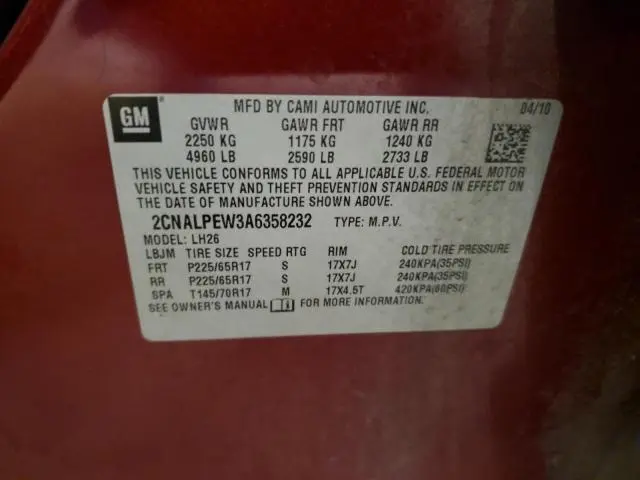 2010 CHEVROLET EQUINOX LT  