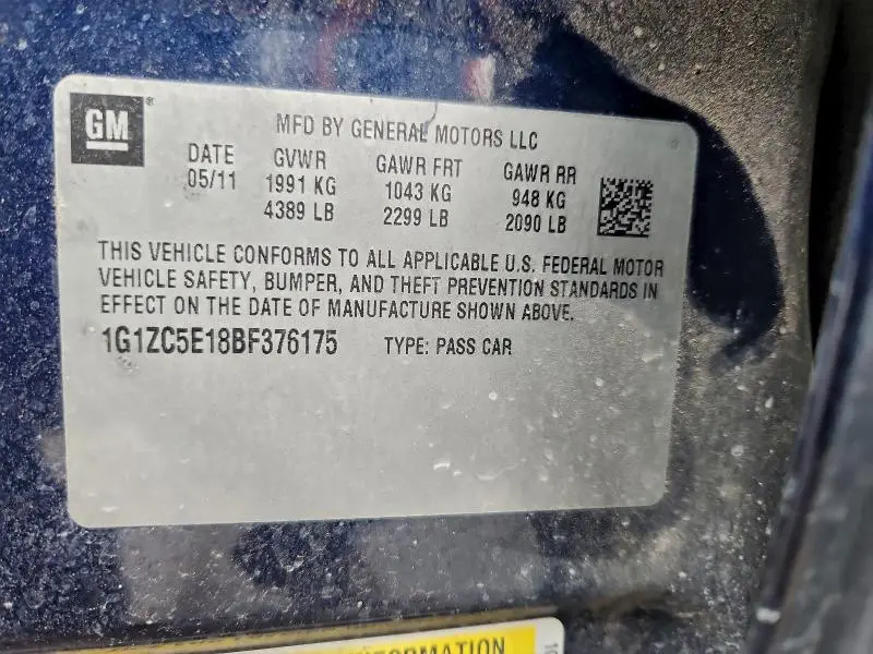 2011 CHEVROLET MALIBU 1LT  