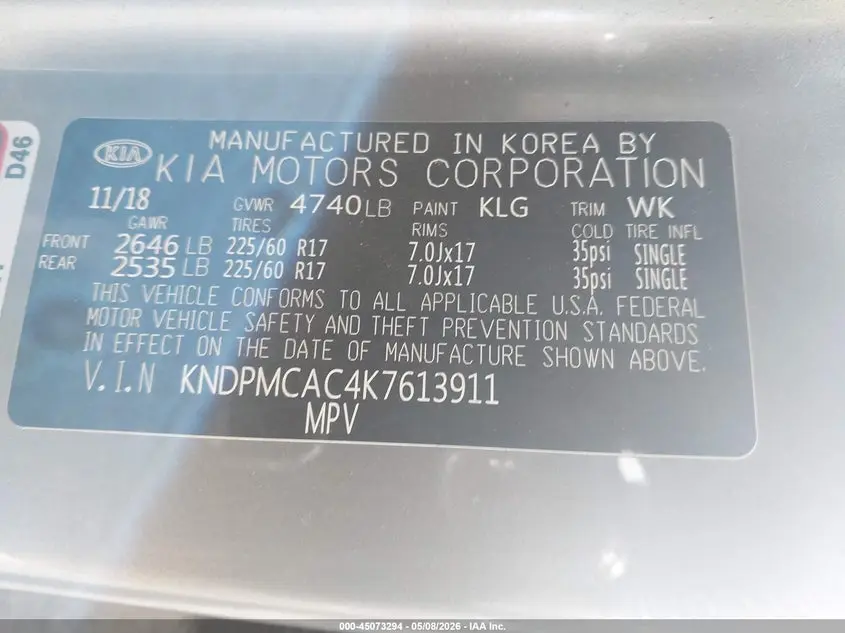 2019 KIA SPORTAGE LX