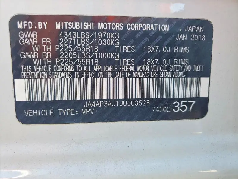 2018 MITSUBISHI OUTLANDER SPORT ES  