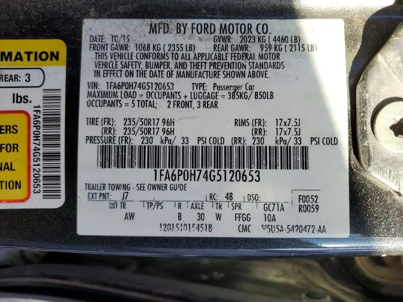 2016 FORD FUSION SE  