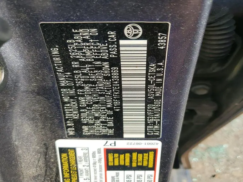 2014 TOYOTA CAMRY SE  