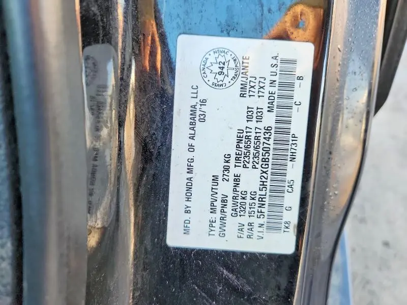 2016 HONDA ODYSSEY LX  