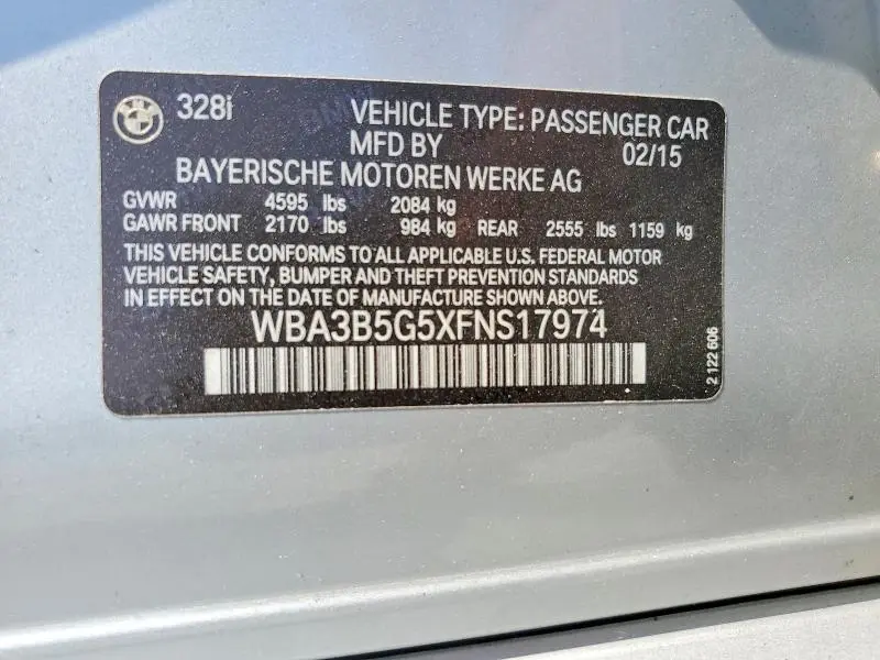 2015 BMW 328 XI SULEV  