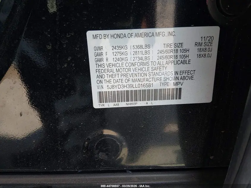 2020 ACURA MDX STANDARD