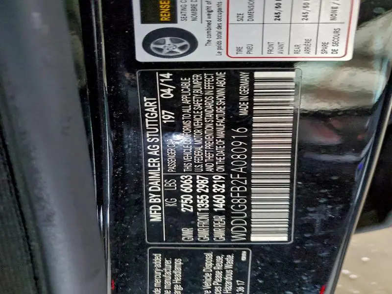 2015 MERCEDES-BENZ S 550 4MATIC  