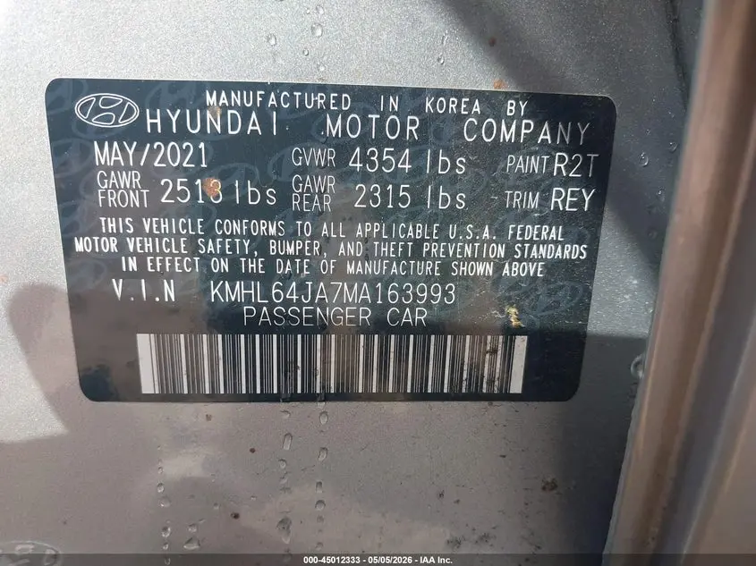 2021 HYUNDAI SONATA SEL