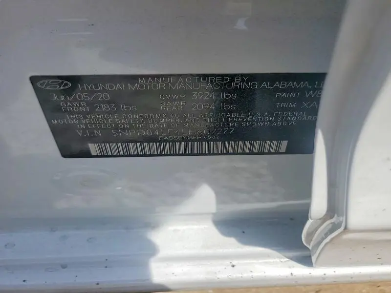 2020 HYUNDAI ELANTRA LIMITED  