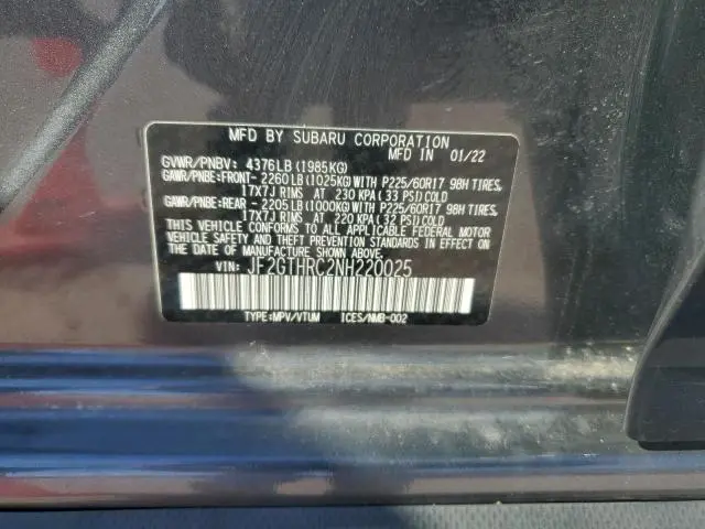 2022 SUBARU CROSSTREK SPORT  