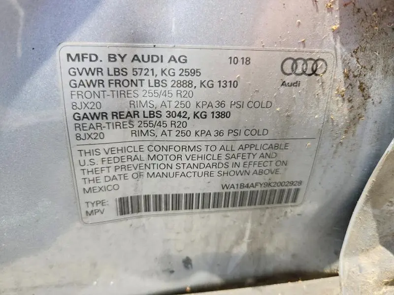 2019 AUDI SQ5 PREMIUM PLUS  