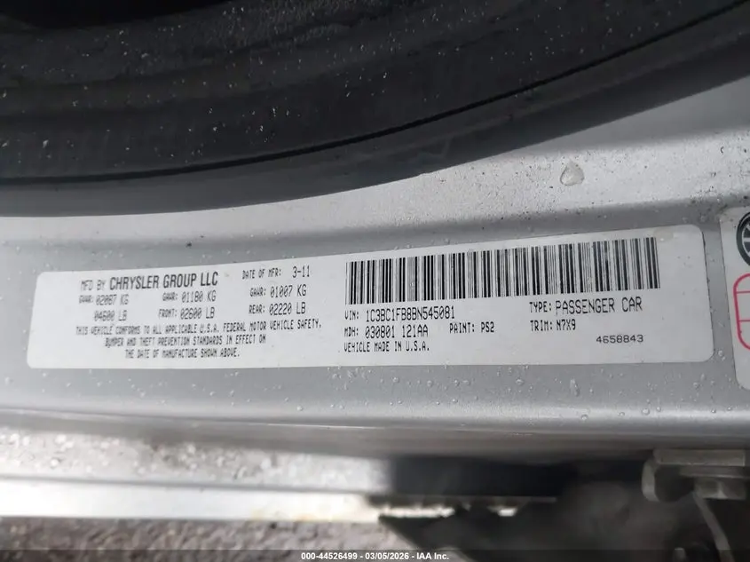 2011 CHRYSLER 200 TOURING