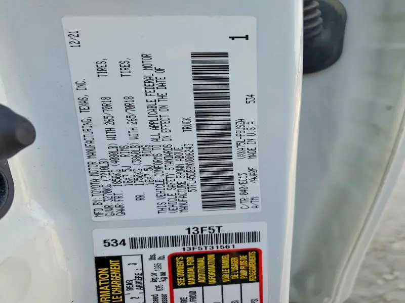 2022 TOYOTA TUNDRA SR5  