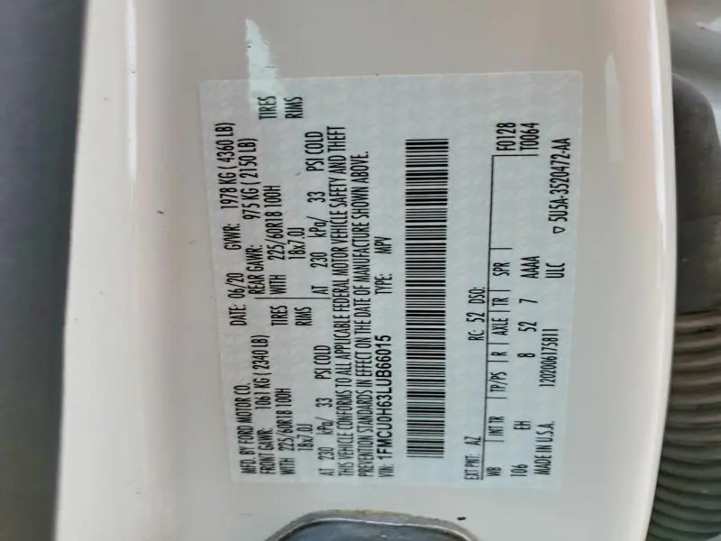 2020 FORD ESCAPE SEL  